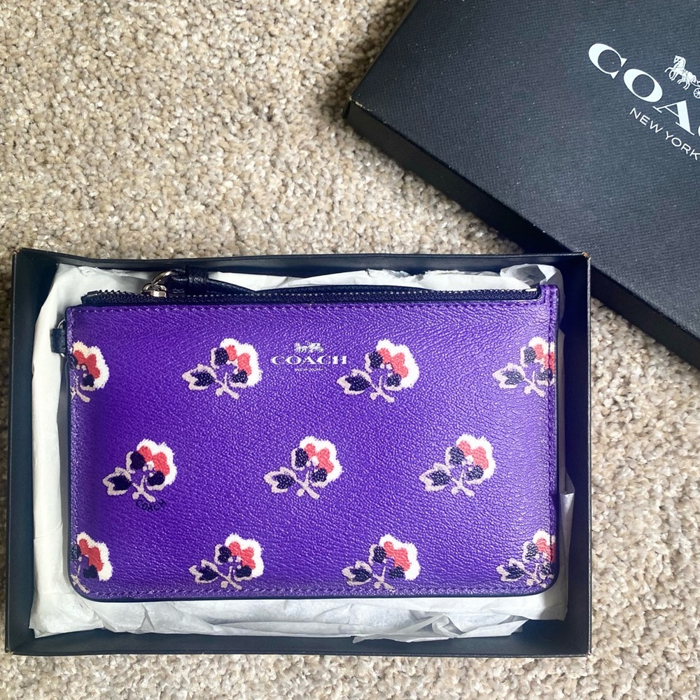 Coach Violet Bramble Rose Clutch (never used open to offers!)